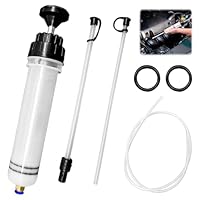 LTHERMELK Ölabsaugpumpe Handpumpe 200CC für Auto & Motorrad - Inkl. 1m Schlauch | Ölwechsel, Kühlmittel, Benzin Entleerung | BPA-frei, Auslaufsicher (35x7x7cm),Spritze mit Schlauch