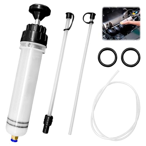 LTHERMELK Pompa a benzina manuale estrattore olio manuale 200 cc per auto e moto - Include un tubo da 1 m per scarichi olio, liquido di raffreddamento e combustibile