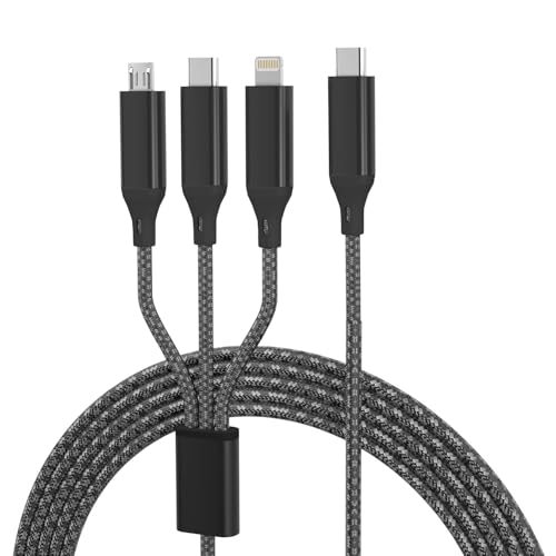 Image of Type C to Multi Charging Cable Universal 3 in 1 Multiple USB Cable Charging Cord with Type C, Micro USB, IP Compatible with Tata Punch