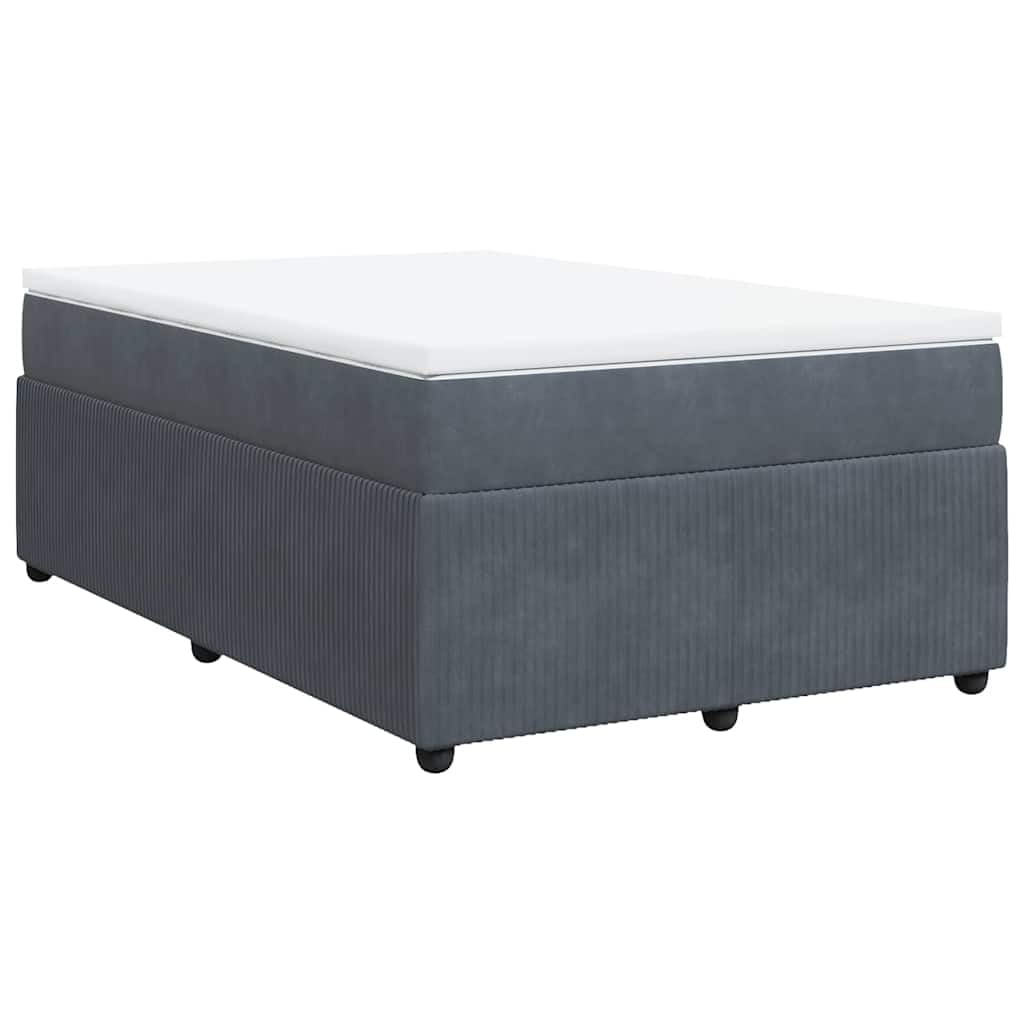vidaXL Sommier à Lattes de lit et Matelas Gris foncé 120x190cm Velours