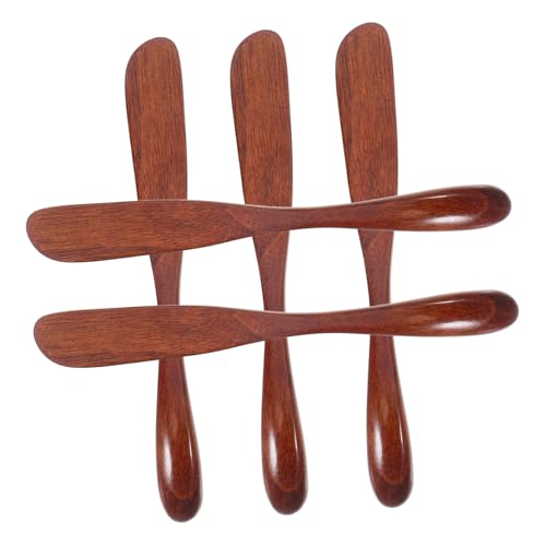 HAWILLOSCH Wooden Face Mask Stick Butter Knife Cheese Spreader Bread Knife Mini Spatula Multi-purpose Kitchen Utensils Set