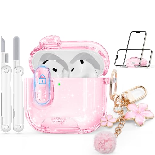 Image of for AirPods 4 Case 2024 with Safety Lock,Glitter Pink
