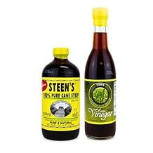 Steens 100% Pure Cane Syrup, 16fl. oz, Steens Cane Vinegar 12oz Made in Louisiana Great for Desserts, Beverages and Specialty Cocktails