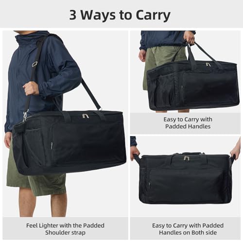 Image of Grill Carry Bag for Cuisinart CGG-306 Tabletop Grill with Pockets, Bag Only | Fully Lined with PE Foam, Rip-Proof Fabric, Adjustable Strap, Weather-Resistant, Portable BBQ Accessories Carrying Case