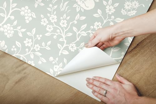 Magnolia Home Fox and Hare Green Peel and Stick Wallpaper by York Wallcoverings - Image 3