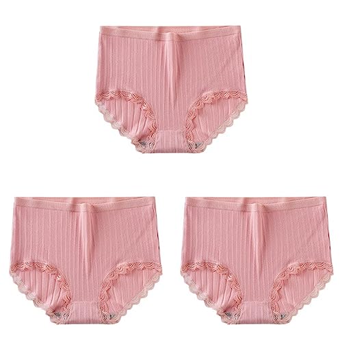 Culottes femmes lot de 3 en coton taille haute avec détails en dentelle élégante