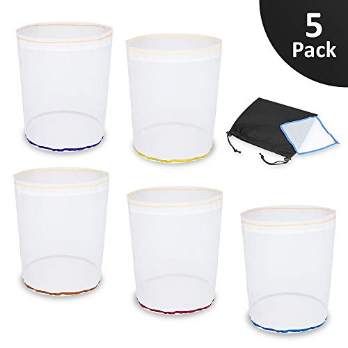 5-Bag 5 Gallon All Mesh Bubble Bags, Herbal Ice Bubble Hash Bag Essence