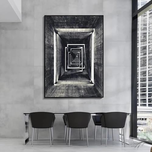 Toile géométrique bâtiment gris impression haute définition 40x60 - 3