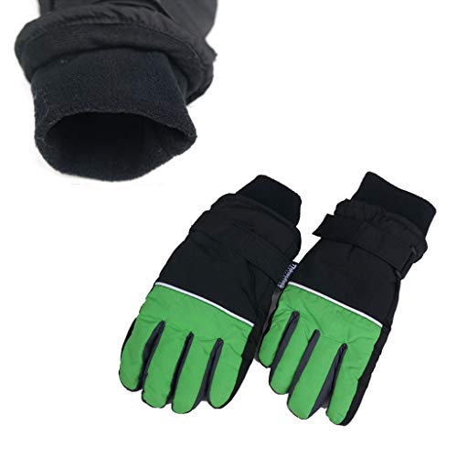 MEIYIN Luvas de esqui para inverno, quentes, à prova d'água, à prova de vento, para uso ao ar, Pret