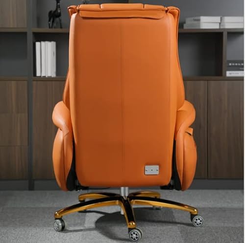 Kinnls Fred Heated Massage Office Chair Executive Reclining With Footrest Neck Massage Function Reclining Office Chair Let You Experience More Comfortable Office Life (Khaki) #TOP4