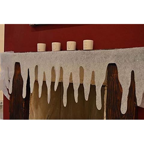 Christmas Deep Icicle Fringe, Fake Snow Effect Cover