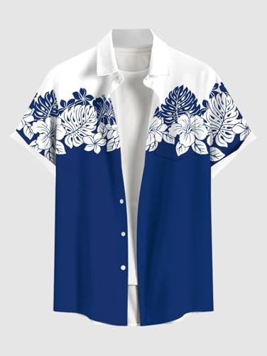 Image of Matchable Couple Hawaiian Sea Beach Starfish Turtle Shell Print Shirt or Plus Size Midi Split A Line Dress