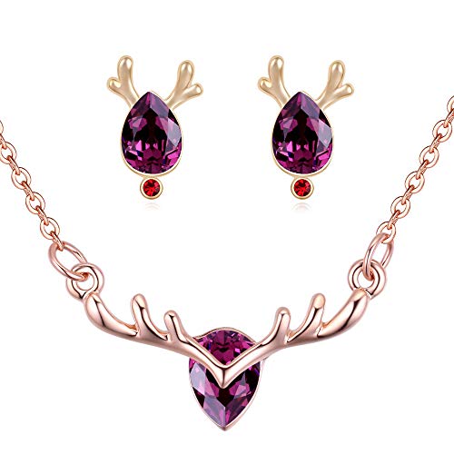 Preisvergleich Produktbild 2Splendid Ohrringe und Halskette mit Swarovski-Kristallen, 2 Stück, elegantes Schmuckstück, perfekt für Frauen, Geschenk für alle Anlässe, mit schöner Box