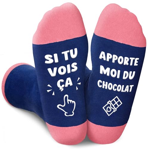 Leboria Chaussette Drole, Cadeau Femme Chaussettes Rigolotes, Chaussettes Drole Chocolat, Cadeaux Noel Cadeau Anniversaire Femme pour Saint-valentin Noël Fête des Mères Anniversaire
