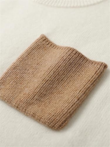 Men 100 Percent Cashmere Sweater with Pocket Crew Neck Thick Knitted Pullover Fall Long Sleeved Sweater3