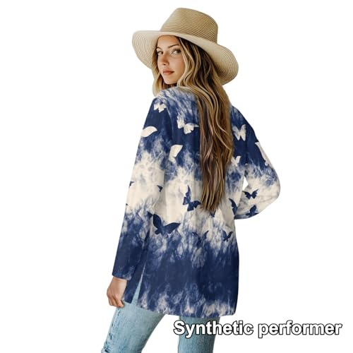 Image of Cardigan Sweaters for Women Long Sleeve Cardigan Soft Drape Open Front Fall Dusters V-Neck Jackets Dressy Loose Coat