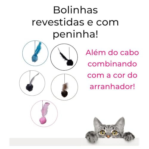 Tábua de arranhar para gatos com bola de chocalho e corda (preto)