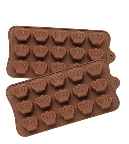 TTOA Stampo in silicone a 15 cavità a forma di corona, per cioccolatini, zucchero, cubetti di ghiaccio, argilla, cera, decorazione per torte, colore reale