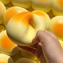 Sticky Bread Slow Rising Squishy, Silky Smooth Realistic Toast Shaped Slow Rise Squishies, Round Bread Squishy Food Squishies for Adults Stress Relief & Sensory Fidget Toy 2pcs