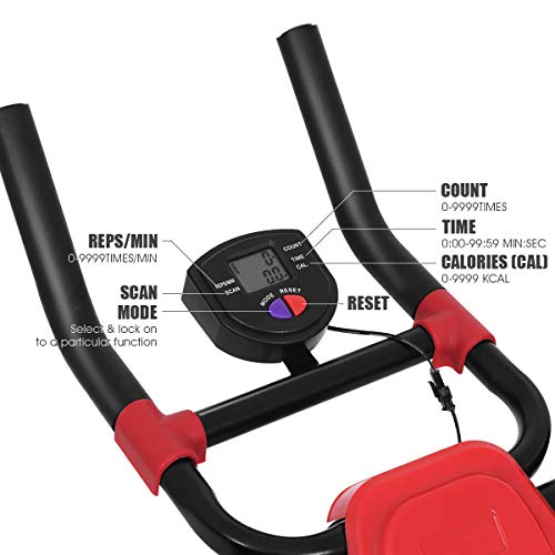 Goplus Ab Trainer Foldable Abdominal Trainer Ab Vertical 5 Minute Shaper Waist Trainer Core Toner Ab Cruncher Fitness Machine Equipment W/Led Counter #TOP7
