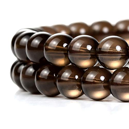 Haamiiqii 35Pcs 10Mm Natural Smoky Quartz Beads Round Loose Gemstone Beads For Jewelry Making Diy Bracelet Necklace #TOP1