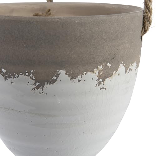 Creative Co-Op DA6725 Medium White Stoneware Hanging Planter thumb #3