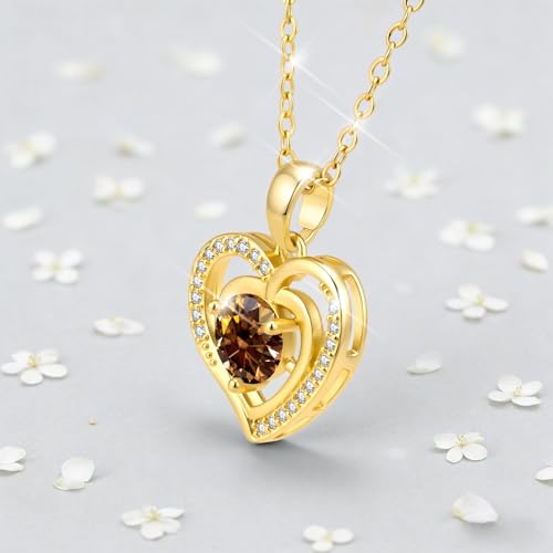 Collier double cœur moissanite anti-ternissure et hypoallergénique - 6