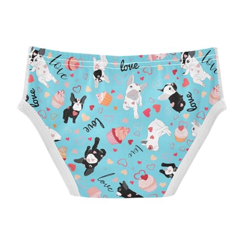 Wusikd Cute Love Valentine Boys' Underwear Cotton French Bulldog Boys Briefs Soft Toddler Underwear 5T2