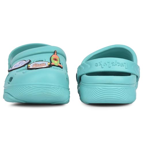 Image of Liberty Lucy&Luke LPMXT-K834 Kids Clogs for Boys & Girls - Beige, Blue & Green | Lightweight Slip-On Clogs | Durable & Soft EVA Sole | Comfortable & Breathable Sandals for Walking - Cushioned Footbed