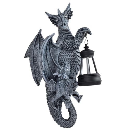 Statue de jardin dragon résistant aux intempéries avec éclairage solaire - 2