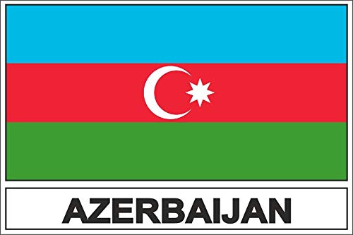 Akachafactory Autocollant Sticker Drapeau AZ azerbaidjan