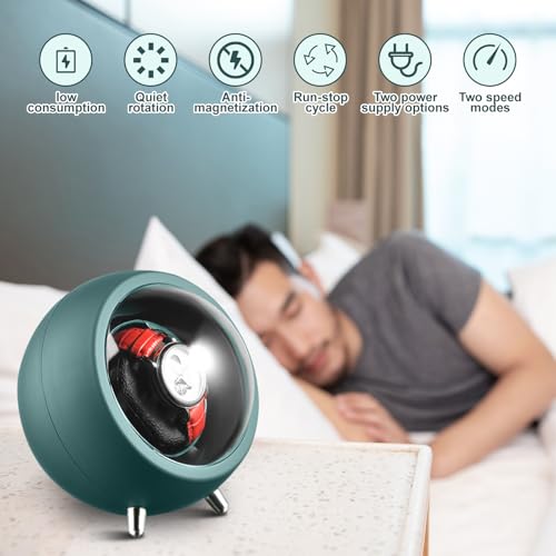 Remontoir Montre Automatique, Boite Montre Automatique avec Design Silencieux Et Deux Modes d'alimentation, Rotation à 360° pour Salon Et Chambre (Piles Non Incluses) – vue 3