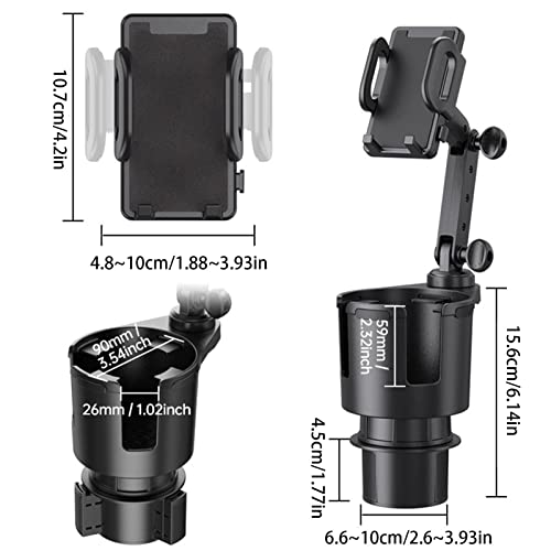 Suporte para telefone,2 em 1 porta-carro com suporte para celular - Base ajustável com rotação 360°