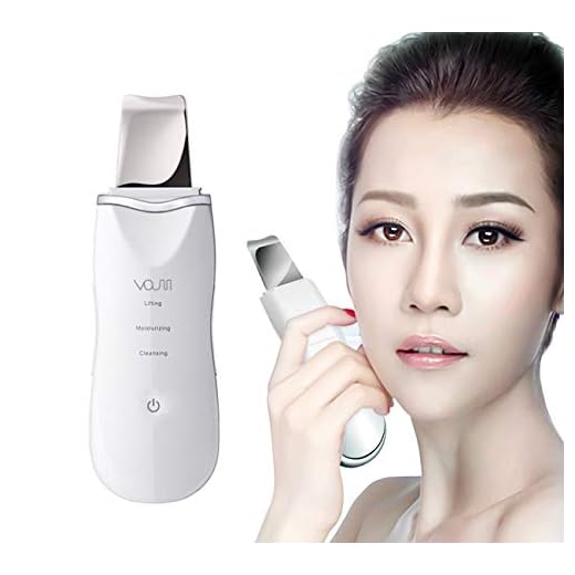 VOUMEY Dispositivo ultrasónico de limpieza de la piel facial Eliminación de la espinilla Máquina de depuración de la pala Exfoliante facial Limpiador Instrumento Limpiador de poros (blanco)