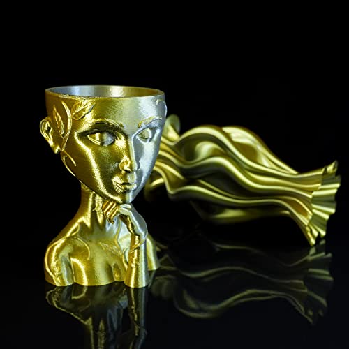 Image of Gratkit Silk Dual Color PLA Filament, Coextrusion PLA Filament 1.75mm, + /-0.03mm, 1KG /Roll, Silk PLA Gold & Silver