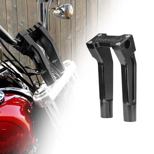 Sresk 1 inch / 25mm Pullback Handlebar Risers Top Clamp - 6" High Handle Bar Riser Extension Kit Universal Fit for Harley Sportster XL883 1200 Softail Low Rider Street Bob Dyna (Black)