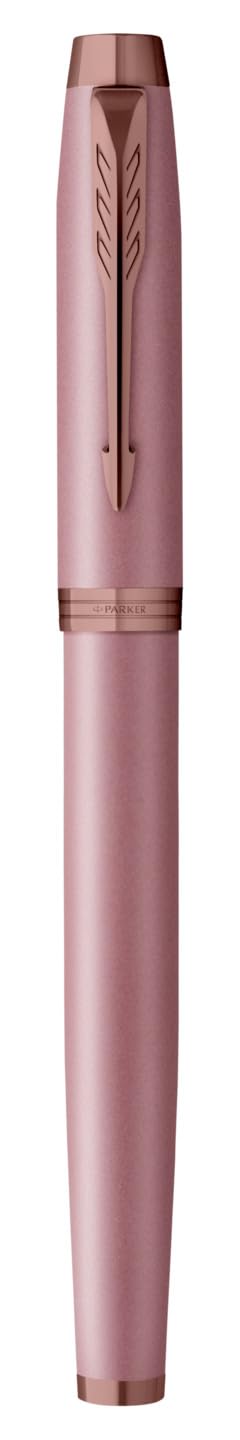 PARKER IM - Juego de bolígrafo y pluma estilográfica con grabado personalizado – Bolígrafo de lujo personalizado – The Finishing Touch Collection regalo para bodas, cumpleaños, oficina (malva)