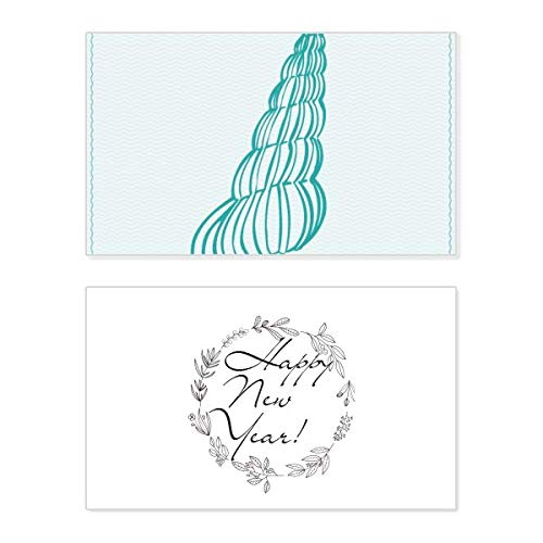 Tarjeta de felicitación de Año Nuevo con caracol y diseño de vida marina azul