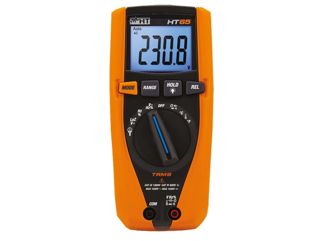 HT Instruments HT65 - Multímetro digital de mano CAT III 1000 V, CAT IV 600 V, indicador (cuentas): 4000