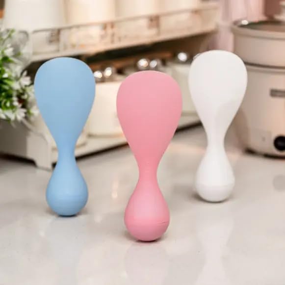 VIVITO Tumbler Standing Rice Paddle Spoon | Food Grade, Heat Resistant & Non-Stick | Anti-Slip, Upright Design | for Rice Cooker & Serving | BPA-Free, Dishwasher Safe | Multicolor | (Pack of 1)