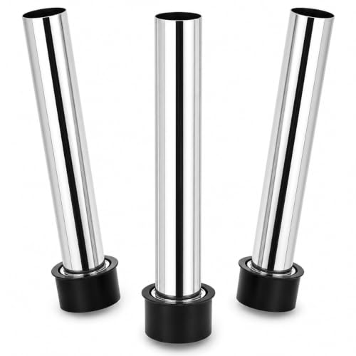 QWORK Bar Sink Stopper Set of 3, 7.48 x 1.75 (LxD) Diameter Drain Stopper Pipe, Chrome-Coated Brass Tube, Fits Standard Bar and Kitchen Sinks, Home or Commercial Use