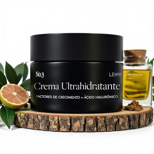LEHMAN | Crema Ultra Hidratante Hombre Premium | Hidratación Profunda 72h | Cuidado Facial Antiedad Antiarrugas | Todo Tipo de Pieles | Textura Ligera y Absorción Rápida | Ingredientes Naturales