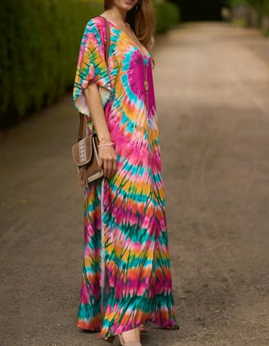 Image of NFVNKJ Women's Plus Size Beach Lounge Kaftan Maxi Dress Swimsuit Coverup for Women