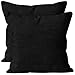 Encasa Homes - Housses d'oreiller en chenille 2 pièces - Noir - 50 x 50 cm Coussin décoratif texturé de couleur unie, doux et lisse, pour canapé, canapé, chaise, lit et sol