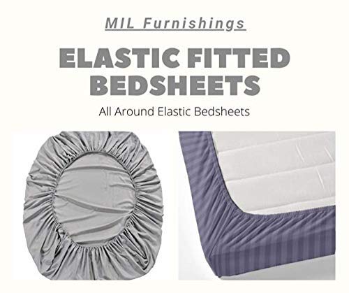 MIL Furnishings Premium Cotton Blend King Size Elastic Fitted Bedsheets with 2 Pillow Covers, Floral Black 1