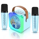Toys for Girls Karaoke Machine for Kids, Mini Karaoke Machine with Microphones, Kids Toys 3 4 5 6 7 8 9 10 12+ Years Old, Girl Toys Princess Toys Gifts for Girls Boys Party (Blue 2 Mics)