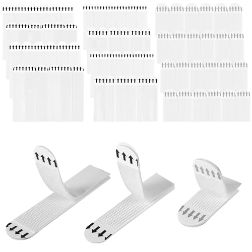 36 Paar(72stk) Bilder Aufhängen Ohne Bohren, 3 Größen Bildbefehlsstreifen Robuste Einfach Aufzuhängende Klebestreifen Keine Beschädigung von Bildaufhängern Ohne Nägel für Rahmen und Wandkunst