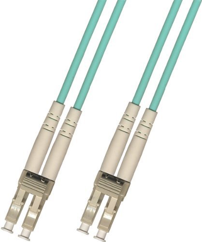 2 Meter 10Gb OM3 Multimode Duplex Fiber Optic Cable (50/125) - LC to LC - Aqua