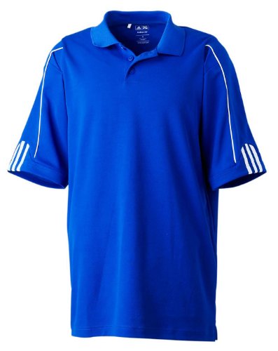 adidas Men's Climalite 3-Stripes Cuff Polo Collegiate Royal/White