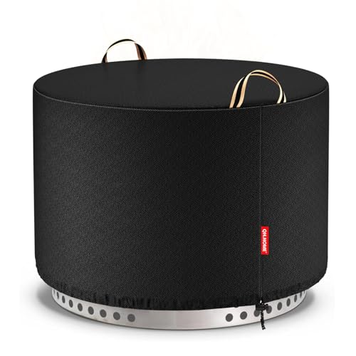 QH.HOME Fire Pit Cover Round for Solo Stove Bonfire 22 Waterproof Smokeless Fire Pit Cover 600D Strong Tear Resistant Fits for Gas/Table/Bowl Fire pits - 23 D X 16 H